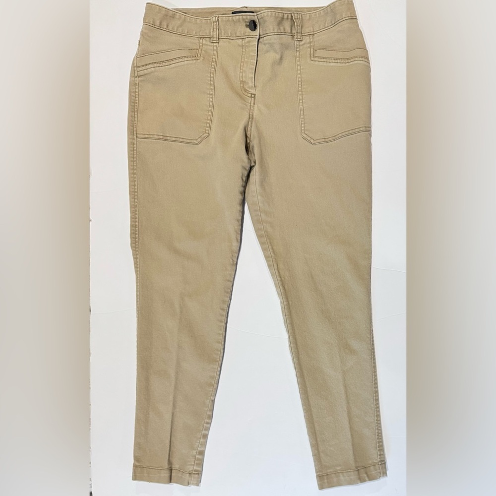 Van Heusen Khaki Pants Women Size 8 Slim Tapered Stretch Work Casual Beige